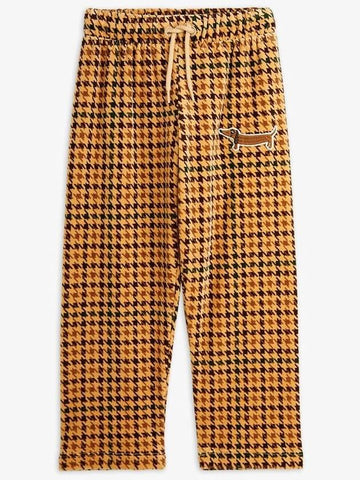 kids pants Dog houndstooth aop velor trousers 2473010913 - MINI RODINI - BALAAN 1