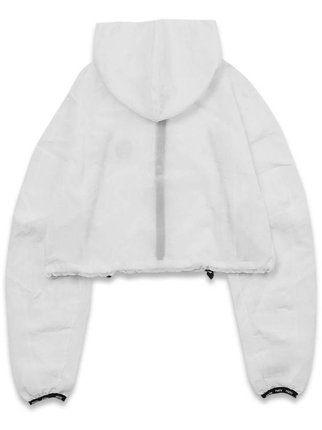 Crop Windbreaker Jacket Jumper Cliff Hooded Windbreaker White MCS23HDZ 01WH - MACKY - BALAAN 3