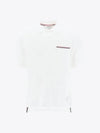 RWB Pocket Interlock Cotton Short Sleeve Polo Shirt White - THOM BROWNE - BALAAN 2