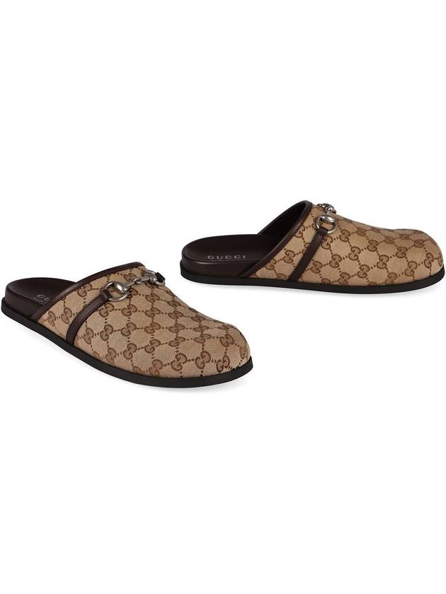 Men's Horsebit GG Canvas Slippers Beige - GUCCI - BALAAN 4