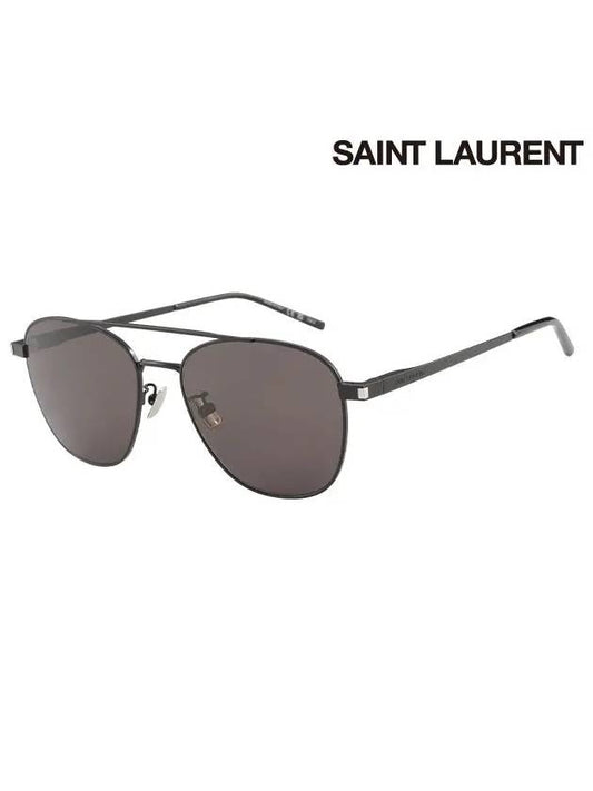 Eyewear Double Bridge Oval Sunglasses Black - SAINT LAURENT - BALAAN 2