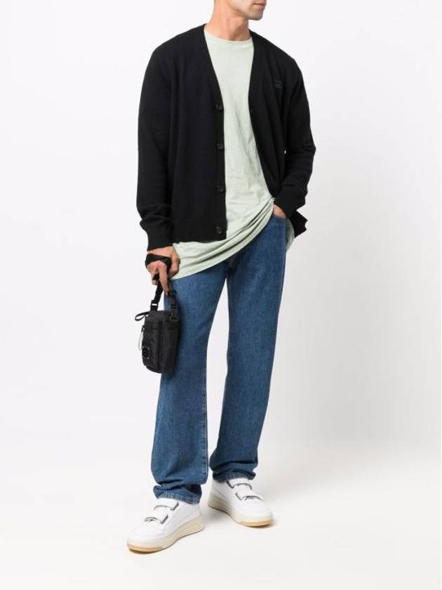 Keve Face Wool V-neck Cardigan Black - ACNE STUDIOS - BALAAN 3