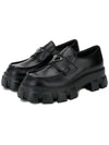 Monolith Brushed Leather Loafers Black - PRADA - BALAAN 4