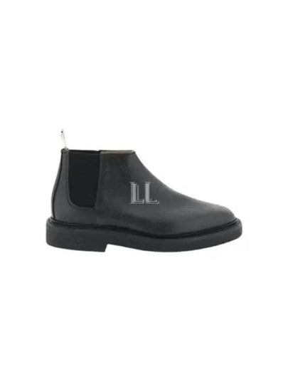 Pebble Crepe Sole Mid Top Grain Leather Chelsea Boots Black - THOM BROWNE - BALAAN 2