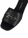 Gancini Leather Slippers Black - SALVATORE FERRAGAMO - BALAAN 8