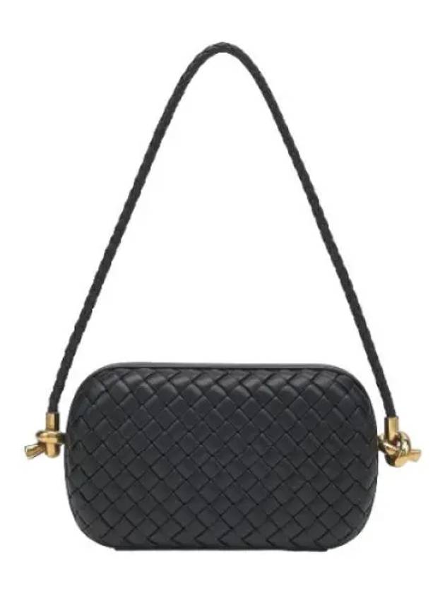 Minaudi re on strap leather clutch black bag - BOTTEGA VENETA - BALAAN 1