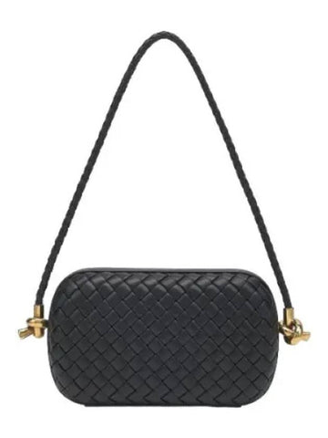 Minaudi re on strap leather clutch black bag - BOTTEGA VENETA - BALAAN 1