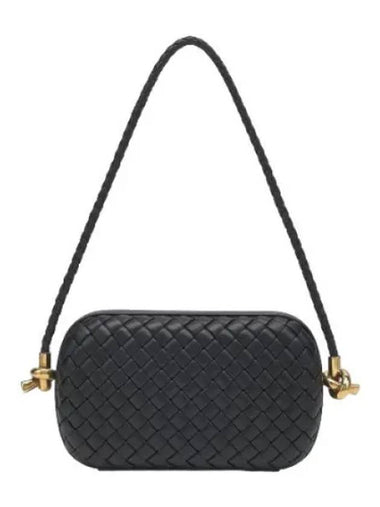 Minaudi re on strap leather clutch black - BOTTEGA VENETA - BALAAN 1