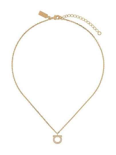 Gancini Crystals Necklace Gold - SALVATORE FERRAGAMO - BALAAN 2