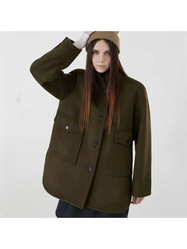 China Collar Half Coat Khaki - VOYONN - BALAAN 4