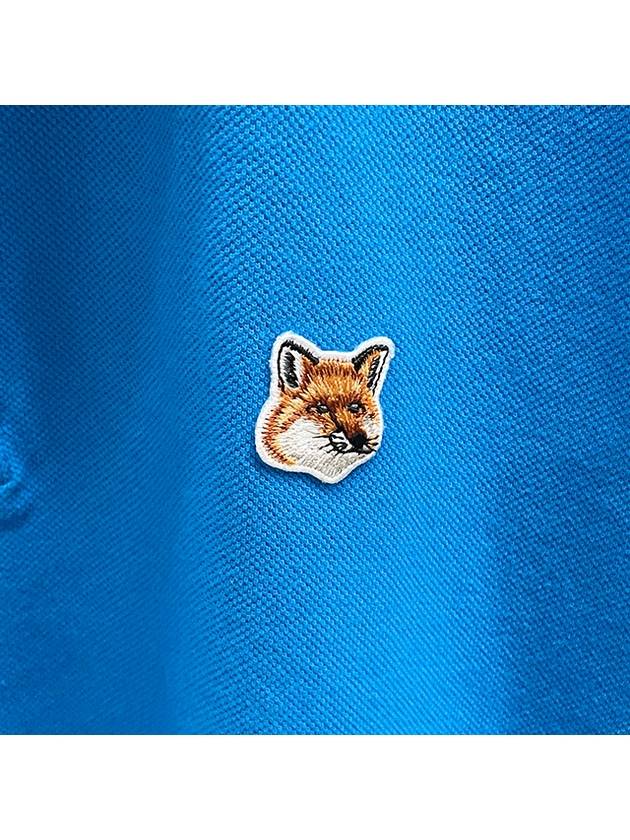 Fox Head Patch Cotton Polo Shirt Blue - MAISON KITSUNE - BALAAN 7