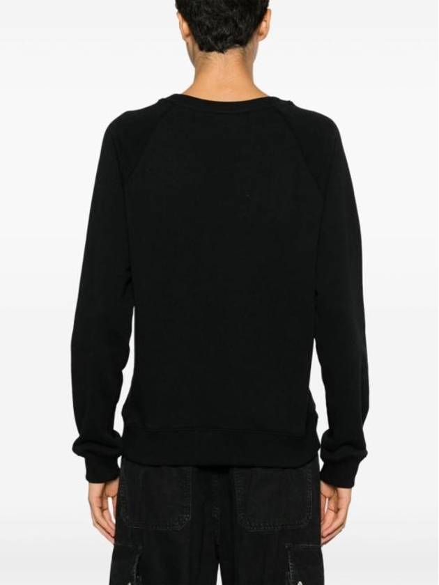 Brushed Logo Cotton Sweatshirt Black - MSGM - BALAAN 3