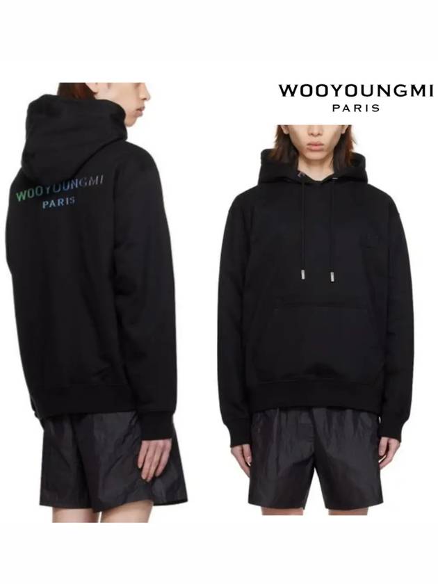 Gradient Embossing Back Logo Hoodie Hooded Men s T Shirt Black - WOOYOUNGMI - BALAAN 1