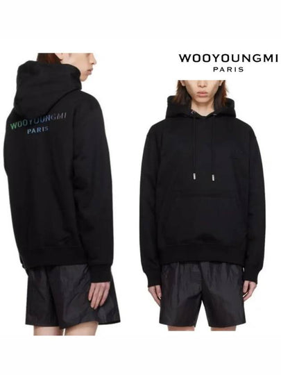 Gradient Embossed Back Logo Hoodie Black - WOOYOUNGMI - BALAAN 2