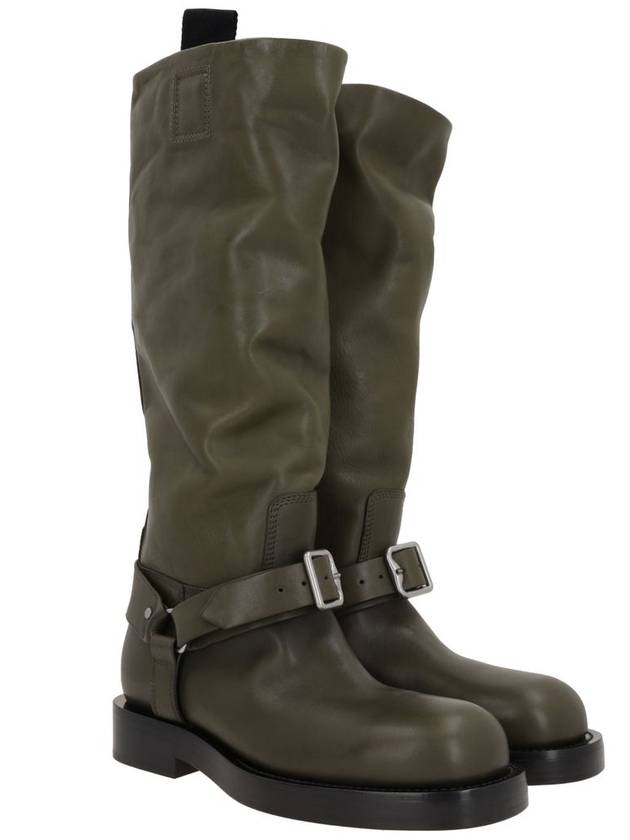 Saddle Leather Long Boots Green - BURBERRY - BALAAN 5