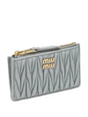 Matelasse Leather Card Wallet Blue - MIU MIU - BALAAN 2