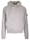 Logo Patch Drawstring Hoodie Polvere - STONE ISLAND - BALAAN 2