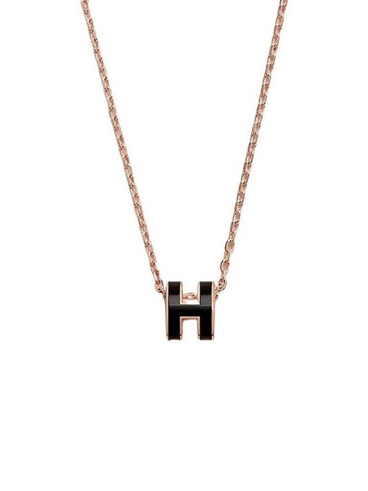 Mini Pop H Pendant Rose Gold & Noir - HERMES - BALAAN 2