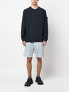 Brushed Cotton Fleece Garment Dyed Crewneck Sweatshirt Navy - STONE ISLAND - BALAAN 3