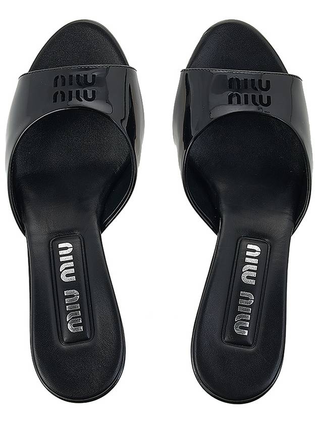 Patent Leather Sandals Hells Black - MIU MIU - BALAAN 7