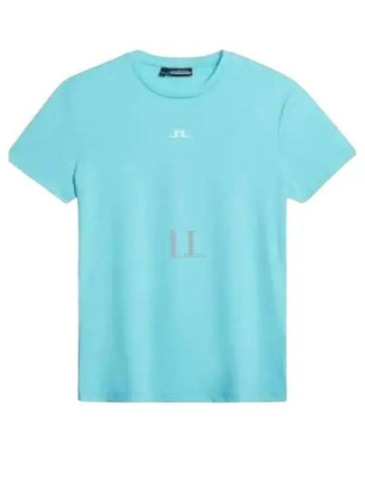 Ada Logo Short Sleeve T-Shirt Blue Curacao - J.LINDEBERG - BALAAN 2