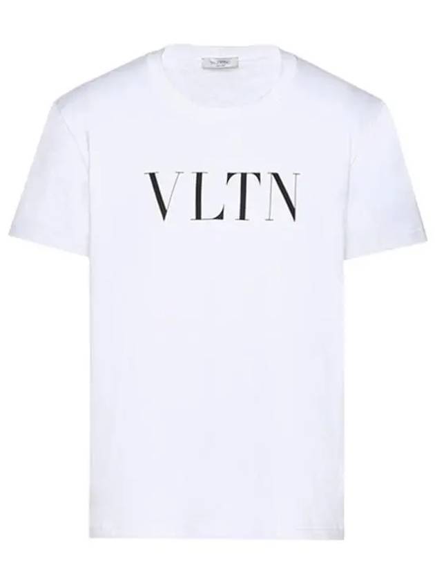 Men's VLTN Logo Overfit Short Sleeve T-Shirt White - VALENTINO - BALAAN 2