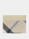 Checked Leather Card Wallet Beige - BURBERRY - BALAAN 2