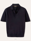 Ryome Silk Linen Polo Shirt Navy - LORO PIANA - BALAAN 5