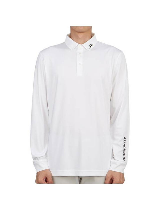 Men's Tour Tech Long Sleeve Polo Shirt White - J.LINDEBERG - BALAAN 1