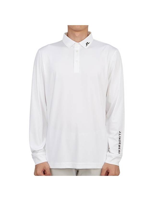 Men's Tour Tech Long Sleeve Polo Shirt White - J.LINDEBERG - BALAAN 1