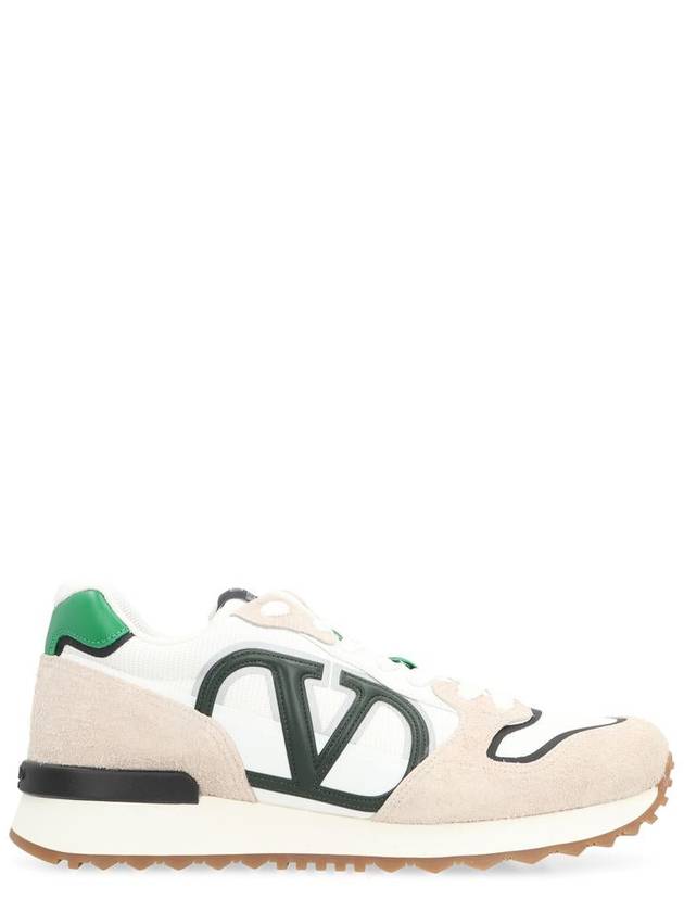 V Logo Face Low Top Sneakers White Green - VALENTINO - BALAAN 2