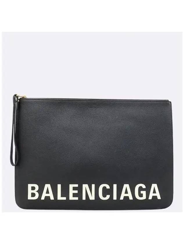 630626 Black leather initial logo clutch bag - BALENCIAGA - BALAAN 2