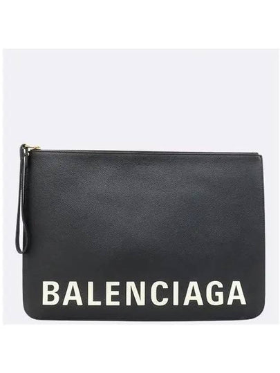 630626 Black leather initial logo clutch bag - BALENCIAGA - BALAAN 2