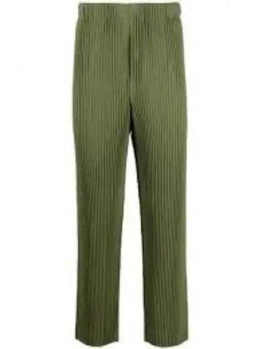 Homme Pliss? Pleated Straight Pants Olive Green - ISSEY MIYAKE - BALAAN 2