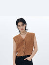 TWISTED CROPPED KNIT VEST ORANGE - ETCH - BALAAN 6