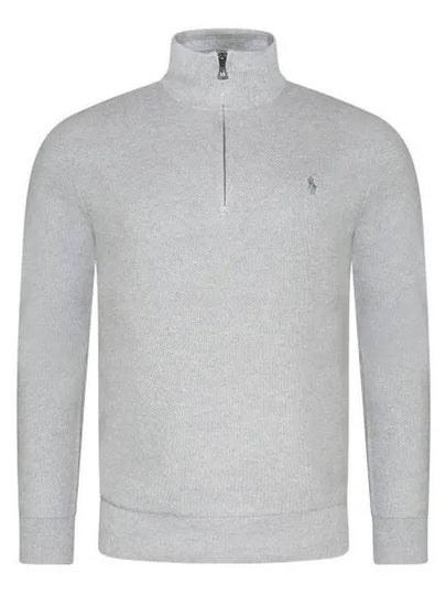 Pony Half Zip Cotton Sweatshirt Grey - POLO RALPH LAUREN - BALAAN 2