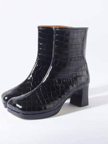 Women's Leather Ankle Boots Black - JE LA CONNAIS - BALAAN 1