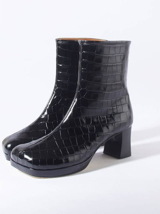 Women's Leather Ankle Boots Black JWSM29BL - JE LA CONNAIS - BALAAN 1