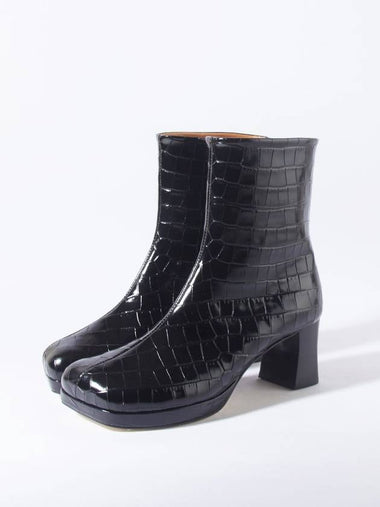 Women's Leather Middle Boots Black - JE LA CONNAIS - BALAAN 1