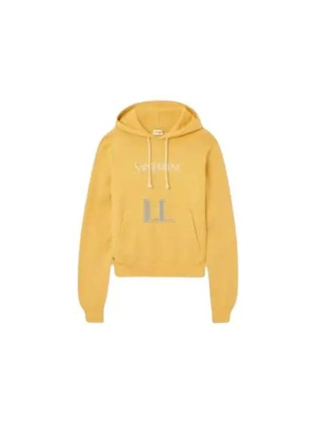 Logo Print Cotton Hoodie Yellow - SAINT LAURENT - BALAAN 2