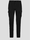 Men's Lens Wappen Stretch Satin Cargo Straight Pants Black - CP COMPANY - BALAAN 3