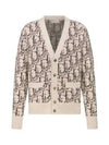 Oblique Wool Jacquard Cardigan Beige Brown - DIOR - BALAAN 2