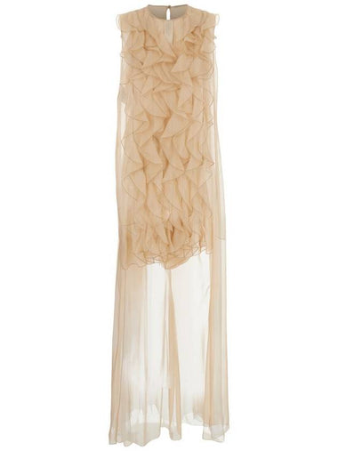 Pink Blouse With Ruffle In Chiffon Silk Woman - ALBERTA FERRETTI - BALAAN 1