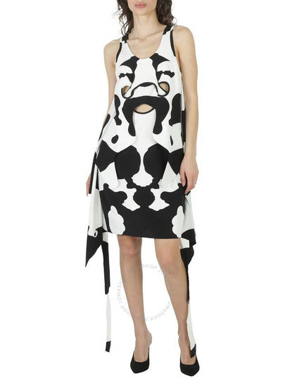 cow print asymmetric midi dress - BURBERRY - BALAAN 2