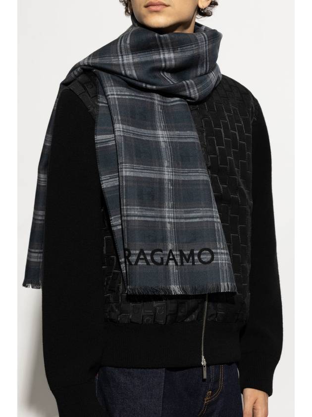 FERRAGAMO Wool Scarf, Men's, Grey - SALVATORE FERRAGAMO - BALAAN 2