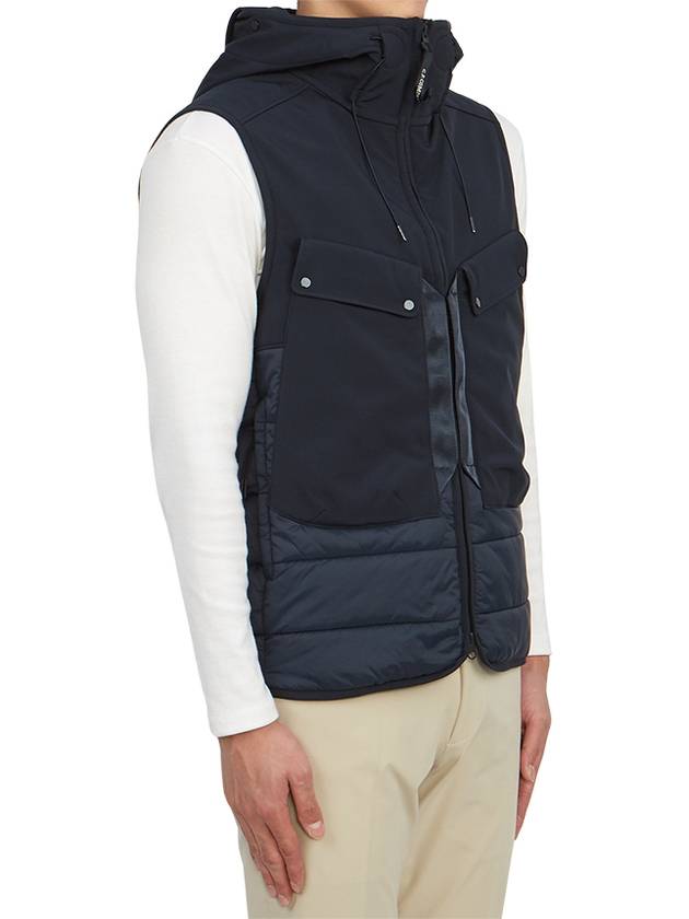 Shell R Mix Goggle Hooded Padded Vest Navy - CP COMPANY - BALAAN 5