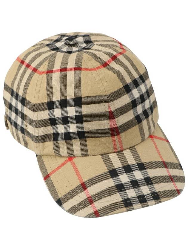 Check Cotton Ball Cap Beige - BURBERRY - BALAAN 3