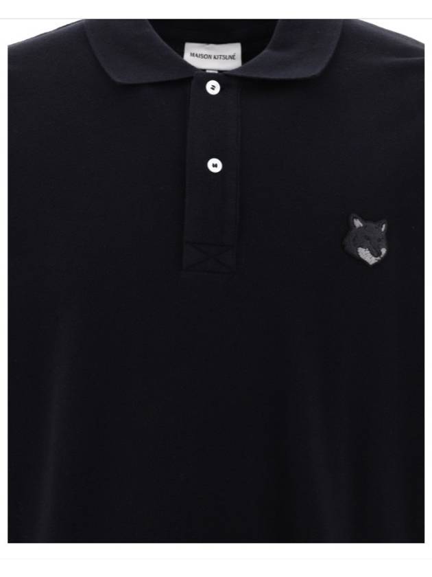 Bold Fox Head Patch Oversized Polo Shirt Black - MAISON KITSUNE - BALAAN 4