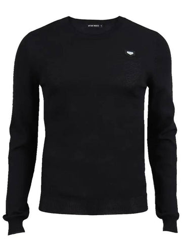 Black logo point viscose knit TEE179 - IKALOOOK - BALAAN 1