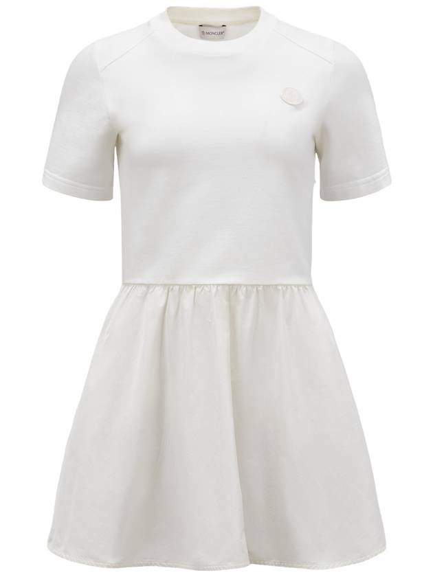 Slim Fit Flare Short Dress White - MONCLER - BALAAN 1